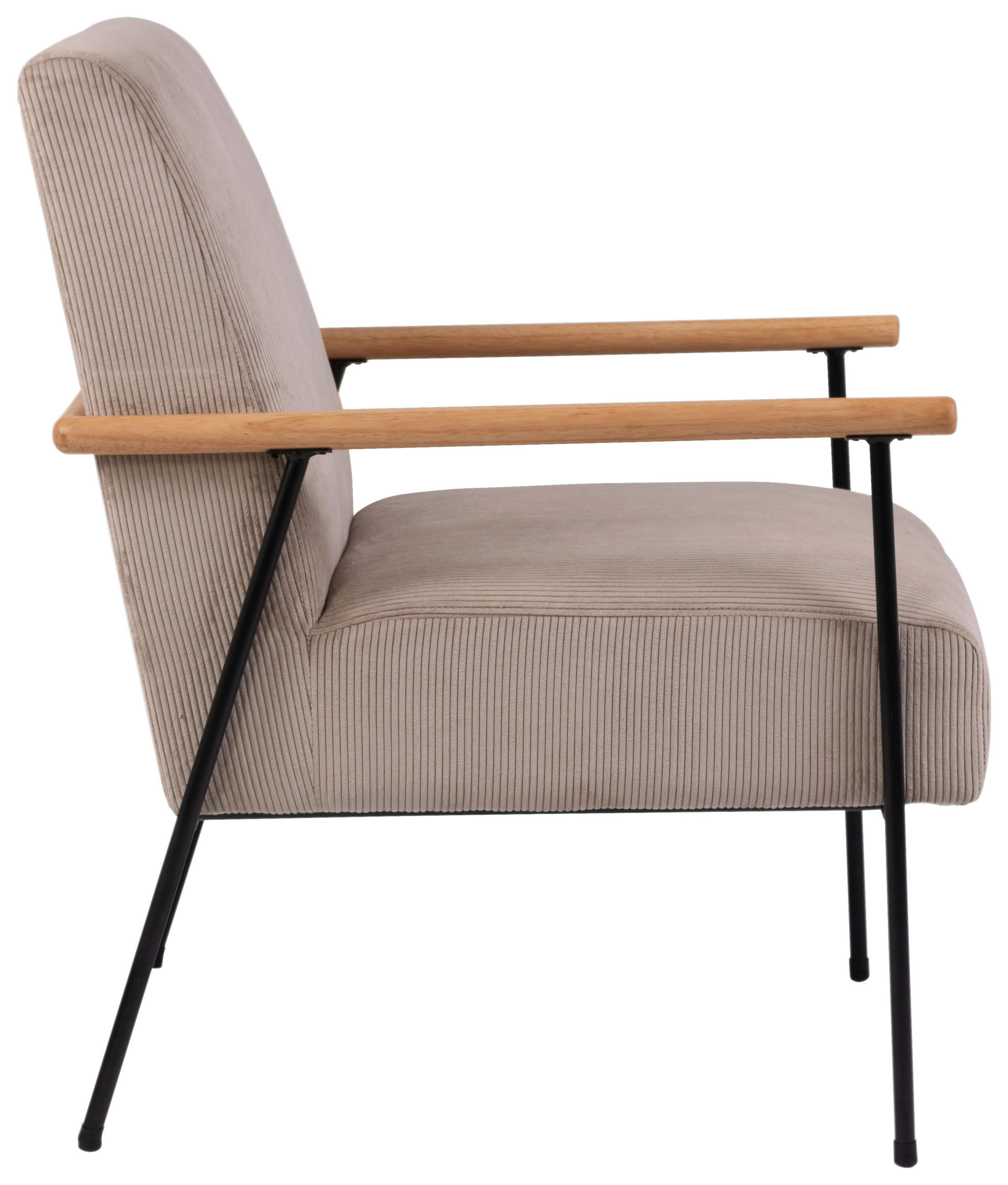 SESSEL in Cord Beige  - Beige/Schwarz, MODERN, Holz/Textil (63/83,5/75,5cm) - MID.YOU