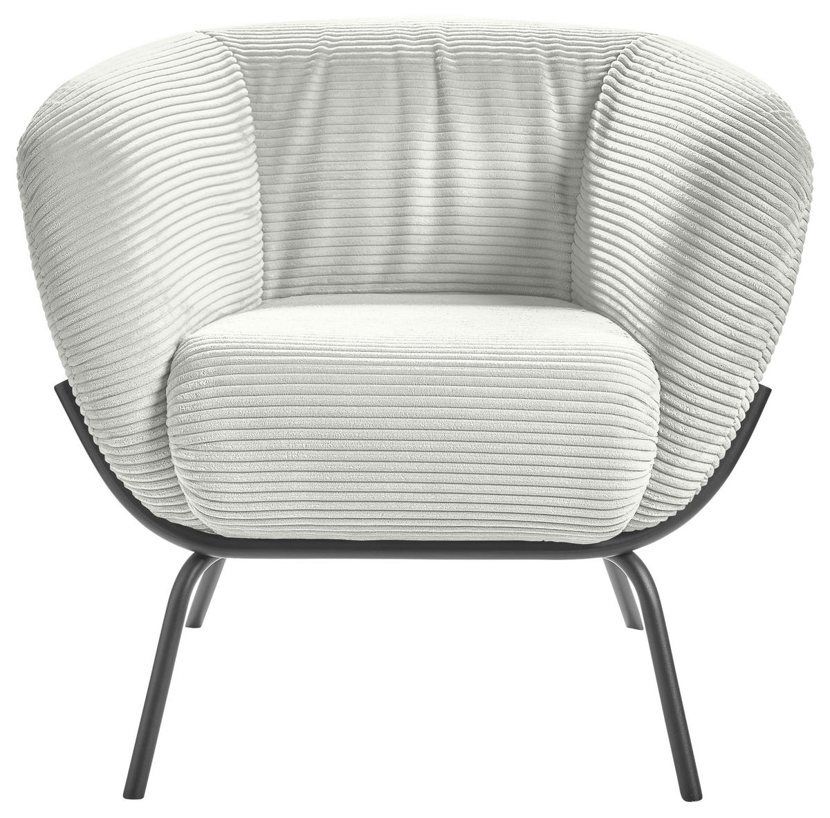 COCKTAILSESSEL Cord Hellgrau  - Hellgrau, Design, Textil (79/71/74cm) - Lomoco