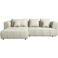 ECKSOFA Webstoff Creme  - Creme/Schwarz, Design, Kunststoff/Textil (188/288cm) - Welnova