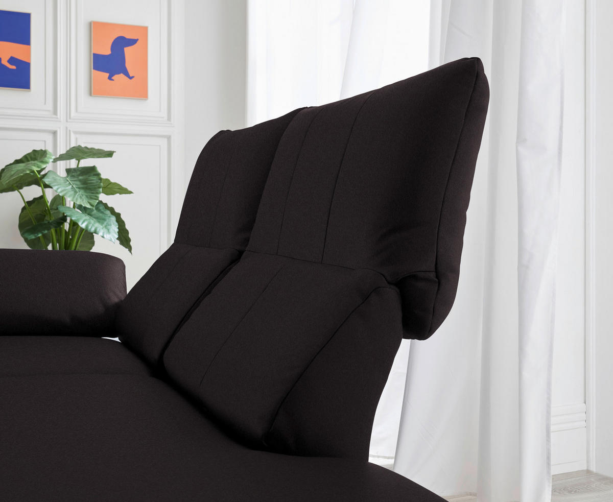 RÉCAMIERE in Echtleder Dunkelbraun  - Chromfarben/Dunkelbraun, Design, Leder/Metall (209/85-109/95-16cm) - Dieter Knoll