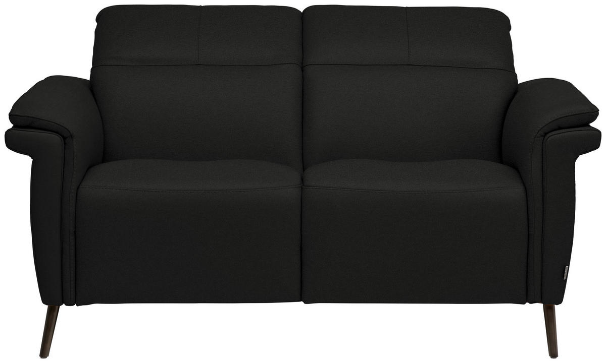 2-SITZER-SOFA Echtleder Schwarz  - Schwarz, Design, Leder/Metall (162/79/104cm) - Belluti