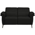 2-SITZER-SOFA  in Echtleder Schwarz   - Schwarz, Design, Leder/Metall (162/79/104cm) - Belluti