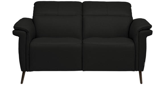 2-SITZER-SOFA  in Echtleder Schwarz   - Schwarz, Design, Leder/Metall (162/79/104cm) - Belluti