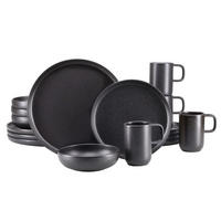 KOMBISERVICE Uno Black 16-teilig  - Schwarz, Trend, Keramik - Creatable