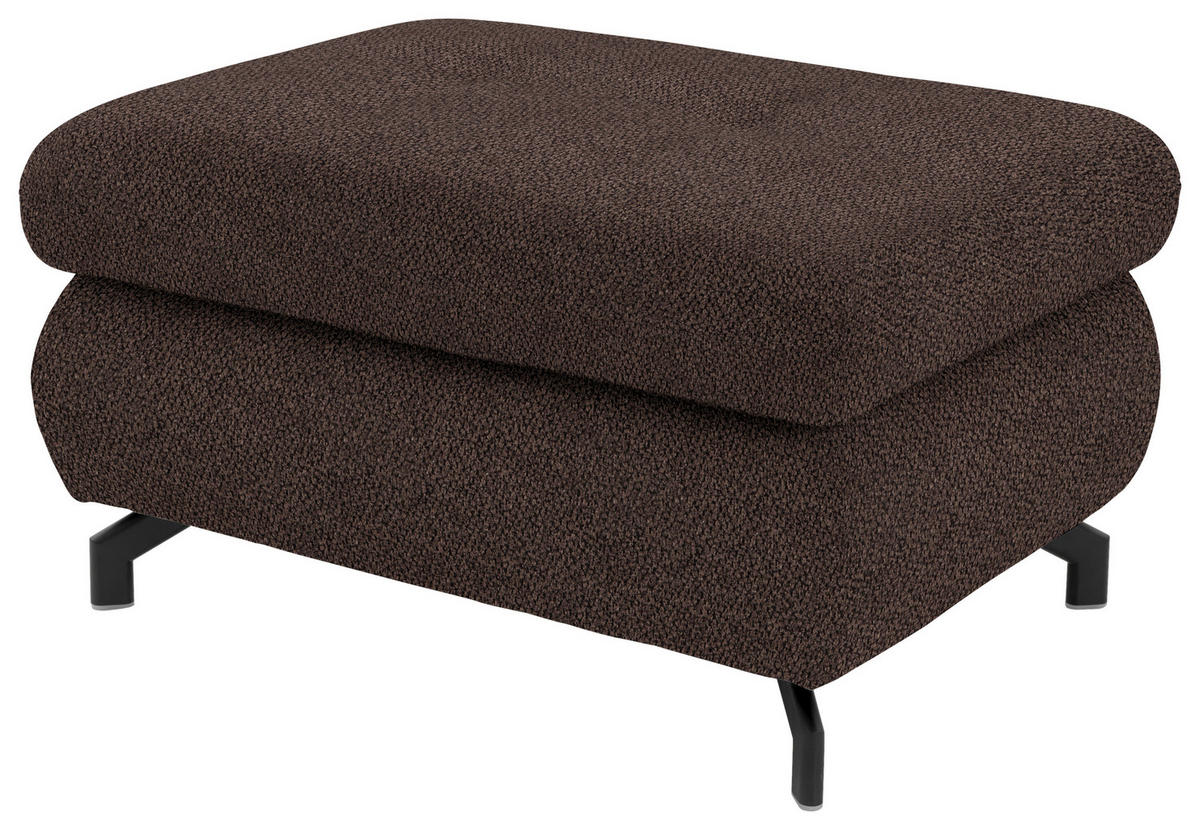 ECKSOFA in Chenille Dunkelbraun  - Dunkelbraun/Schwarz, Design, Textil/Metall (220/310cm) - Beldomo Style