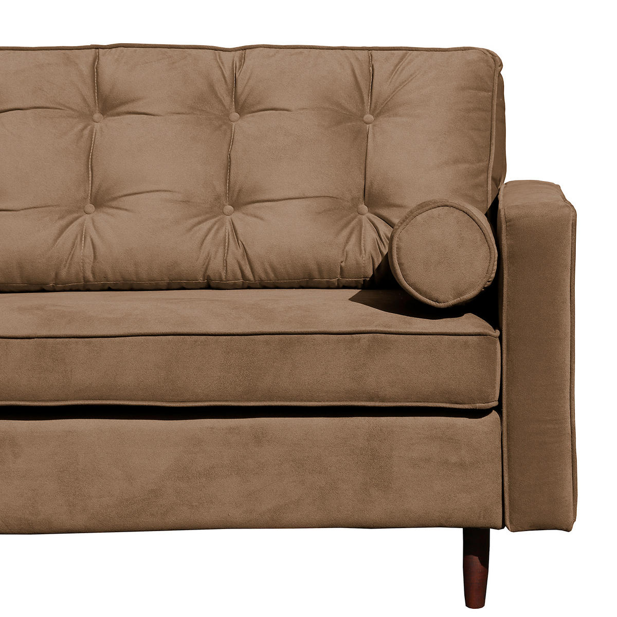 ECKSOFA VANCOUVER Braun Mikrofaser Zierkissen, Rückenkissen  - Braun, Design, Holz/Textil (169/240cm) - P & B