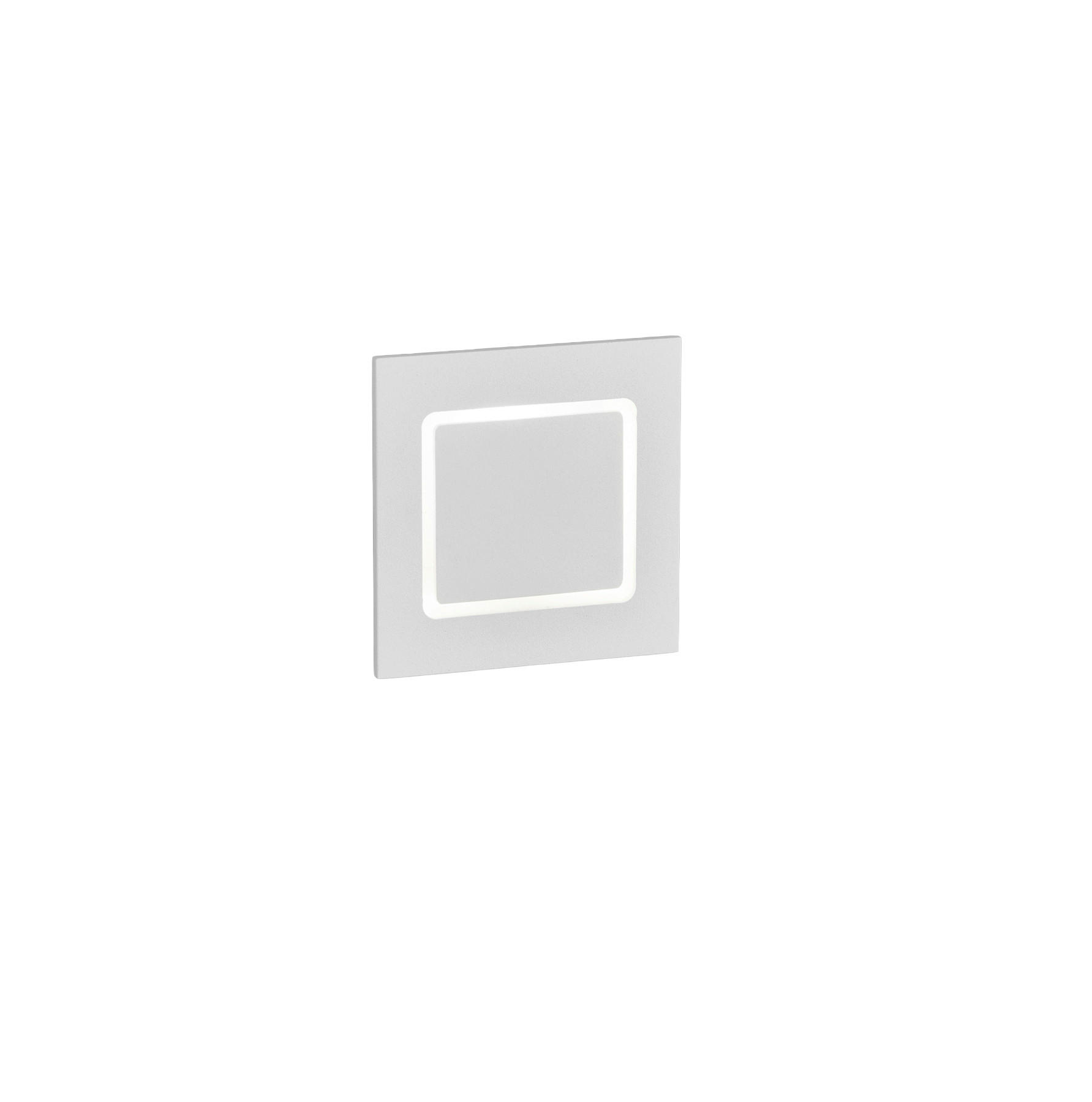 WANDEINBAULEUCHTE Sent 8,5/8,5/3,7 cm  - Weiß, Design, Metall (8,5/8,5/3,7cm) - Helestra
