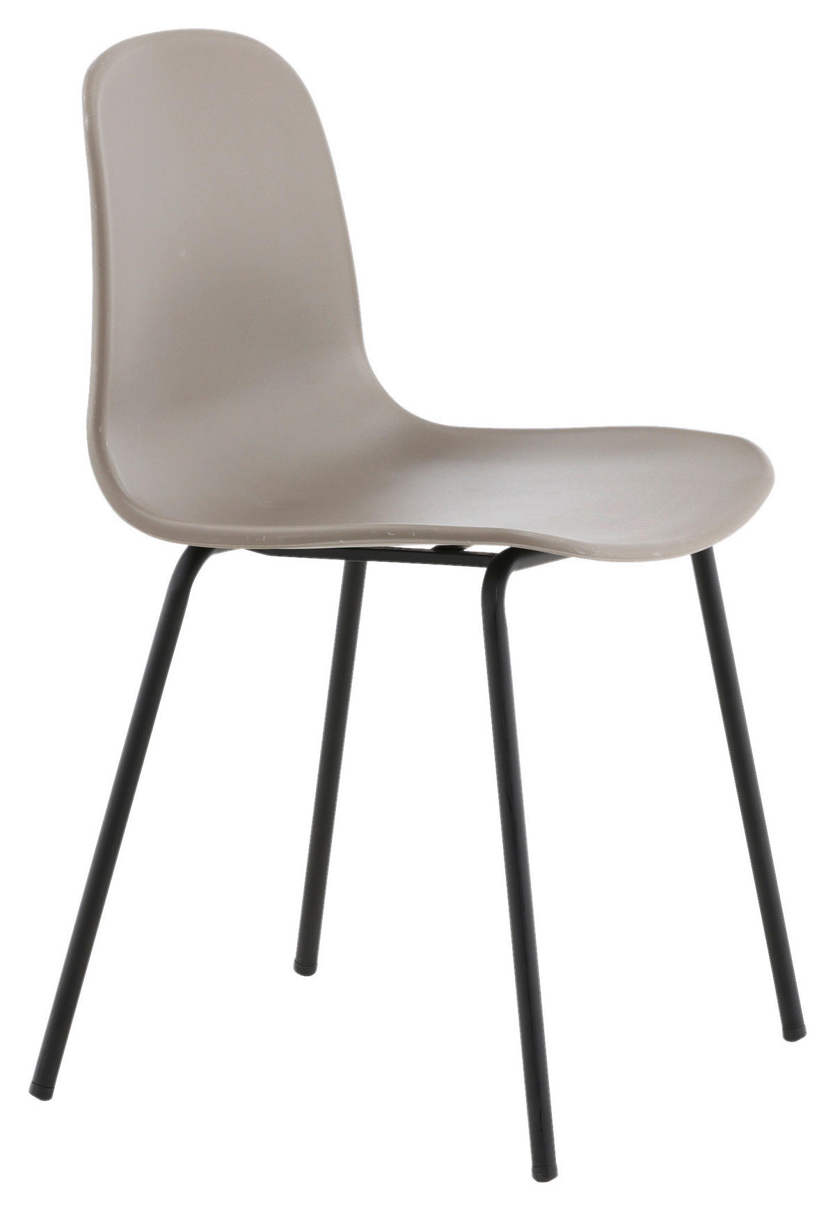 STUHL-SET 2 Stück  in Stahl matt  - Greige/Schwarz, Design, Kunststoff/Metall (49/82/48cm) - Livetastic