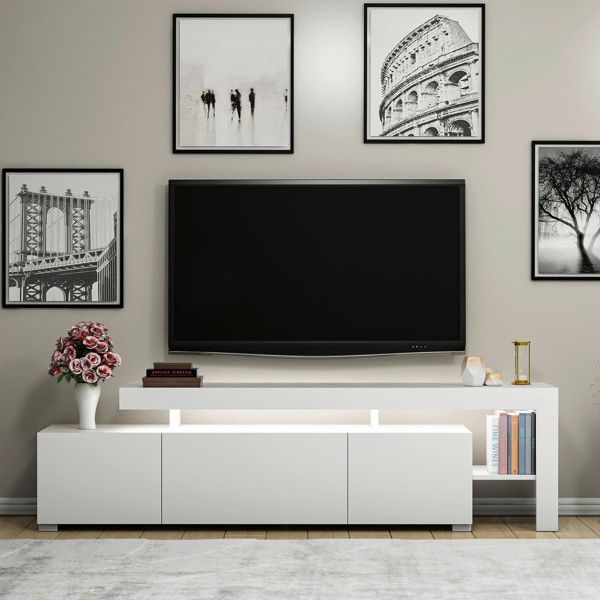 TV-ELEMENT - Weiss, Modern, Holzwerkstoff (192/53/37cm) - MID.YOU