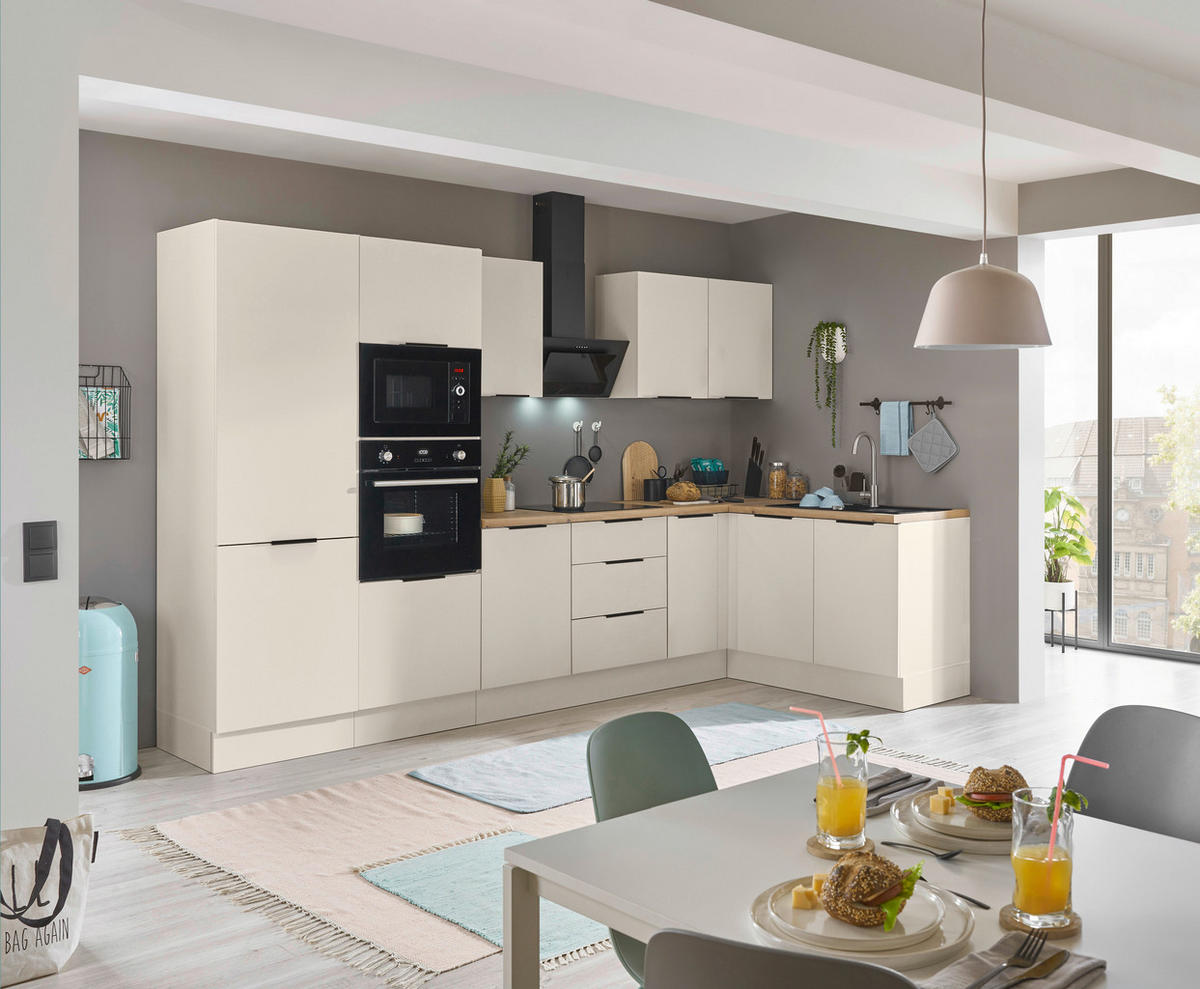 ECKKÜCHE 330/165 cm  in Kaschmir  - Kaschmir/Schwarz, Basics, Holzwerkstoff/Metall (330/165cm) - Carryhome