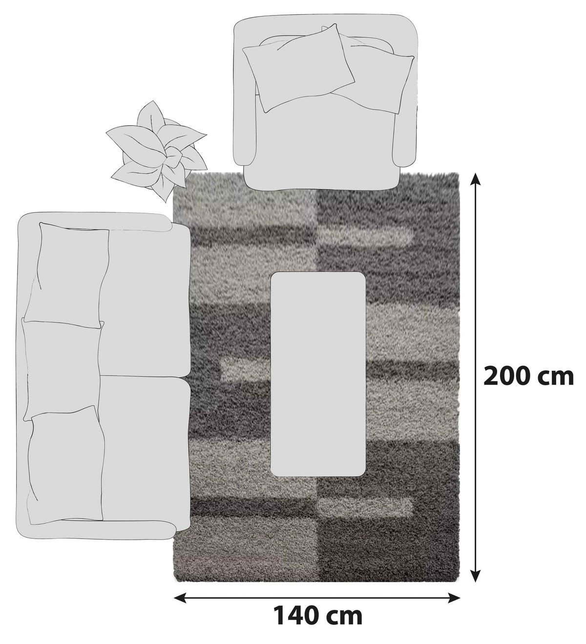 HOCHFLORTEPPICH 140/200 cm Gala 2505 Taupe  - Taupe, Design, Textil (140/200cm)