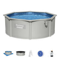 BAZÉN 360/120 cm - šedá/modrá, Konvenční, kov/plast (360/120cm) - Bestway
