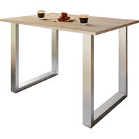 SCHREIBTISCH  in Silberfarben, Sonoma Eiche  - Silberfarben/Sonoma Eiche, Design, Holzwerkstoff/Metall (160/80/76cm) - MID.YOU