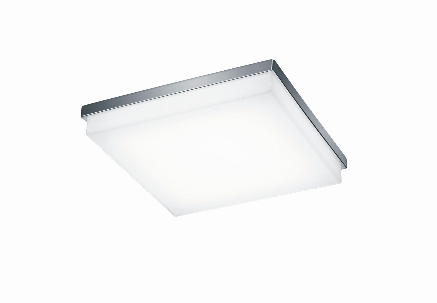 LED-DECKENLEUCHTE Cosi 31,5/31,5/6,5 cm   - Chromfarben, Design, Glas/Metall (31,5/31,5/6,5cm) - Helestra