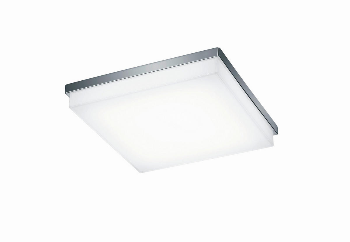 LED-DECKENLEUCHTE Cosi 31,5/31,5/6,5 cm   - Chromfarben, Design, Glas/Metall (31,5/31,5/6,5cm) - Helestra