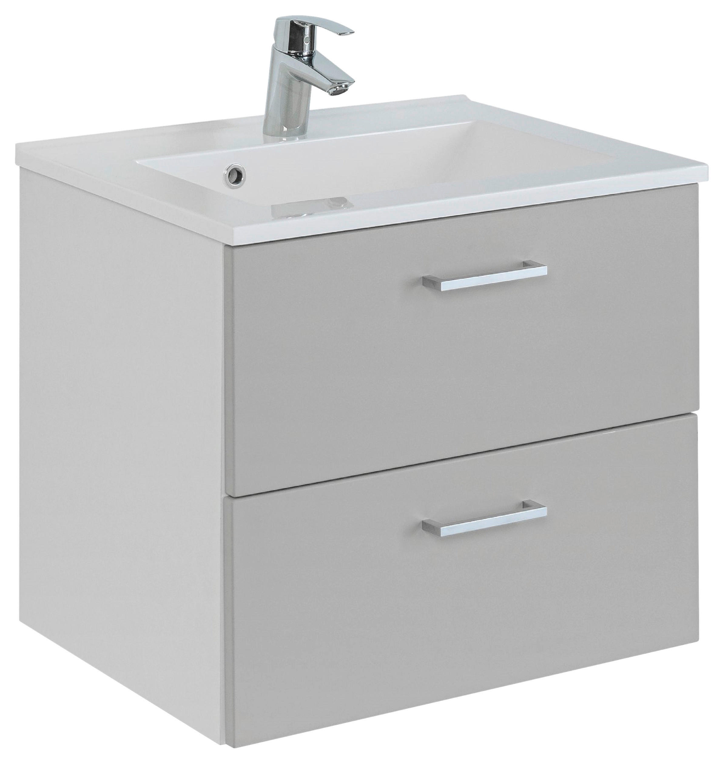 WASCHTISCHKOMBI 60 cm - Chromfarben/Weiss, Modern, Holzwerkstoff/Stein (60cm) - Held