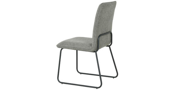 STUHL in Eisen Leinenoptik Metall, Textil - Schwarz/Grau, Design, Textil/Metall (48/86/59cm) - Xora