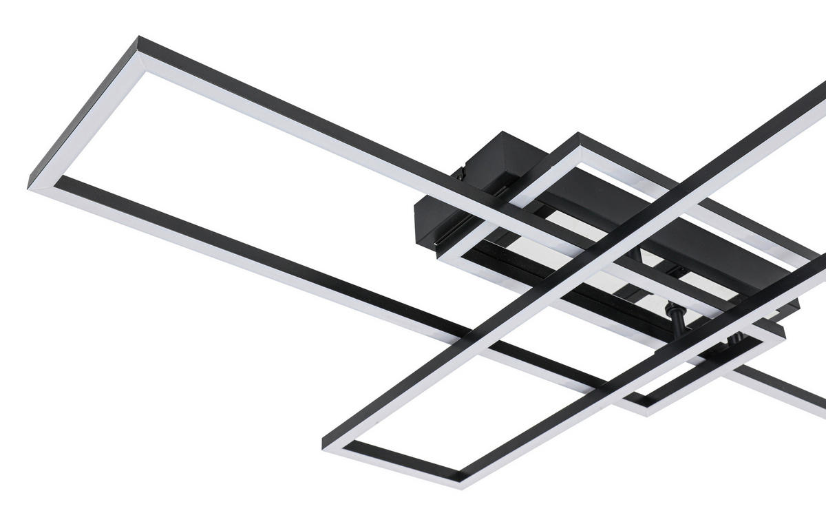 DECKENLEUCHTE    82,5/55/8 cm  - Chromfarben/Schwarz, Trend, Kunststoff/Metall (82,5/55/8cm) - Novel
