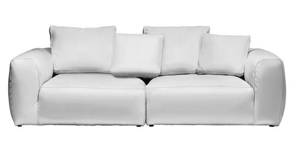 BIGSOFA in Samt Weiß  - Schwarz/Weiß, MODERN, Kunststoff/Textil (260/70/122cm) - Carryhome