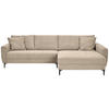 ECKSOFA in Cord Beige  283/174 cm  - Beige/Schwarz, Design, Textil/Metall (283/174cm) - Xora