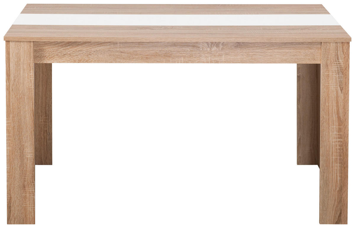 ÉTKEZŐASZTAL - Sonoma tölgy/fehér, Basics, faalapú anyag (135/75/80cm) - Carryhome