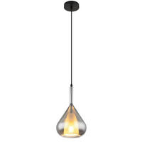 HÄNGELEUCHTE 20/150 cm    - Schwarz/Grau, Design, Glas/Metall (20/150cm) - Globo