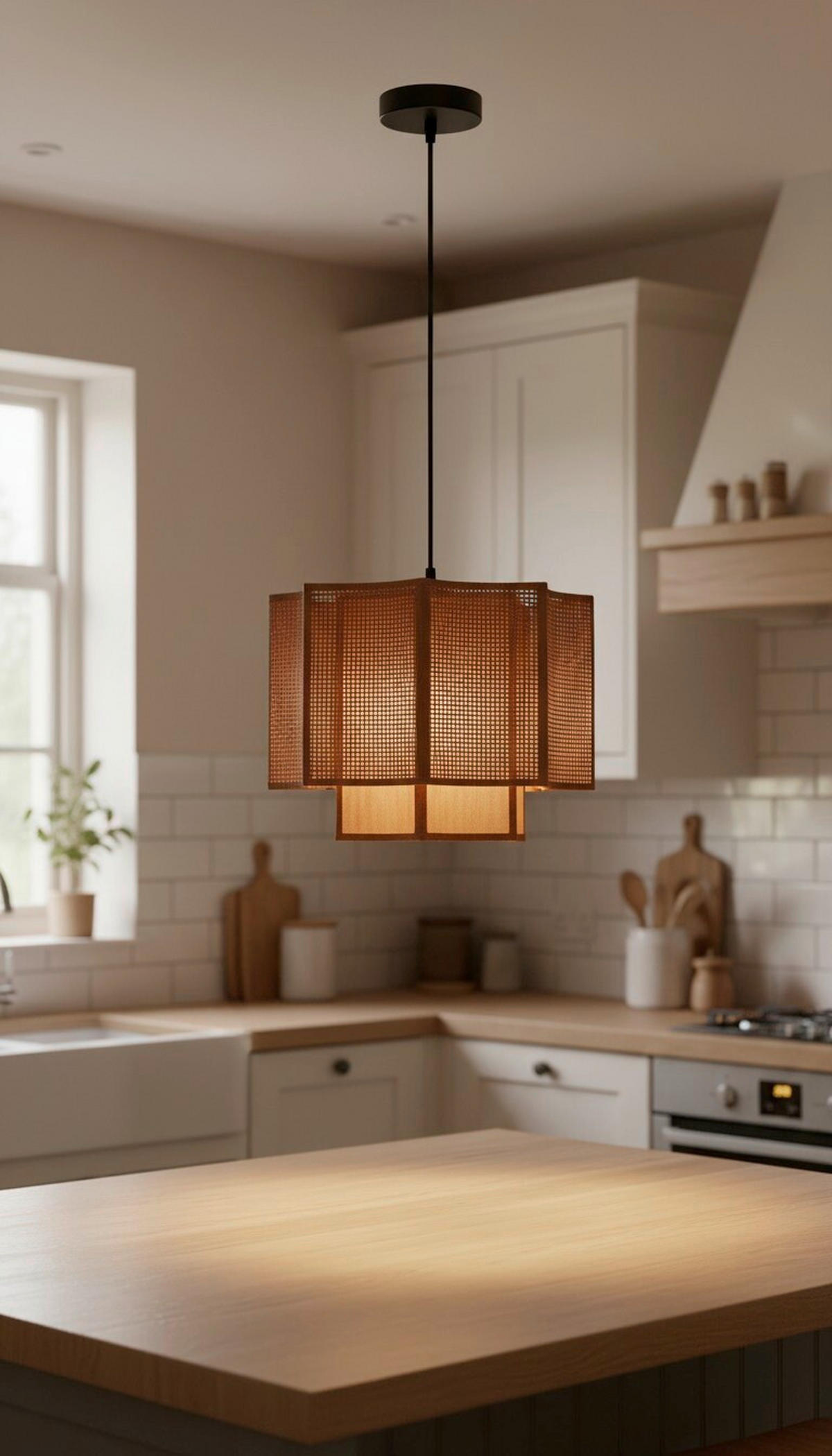 HÄNGELEUCHTE 38,5/150 cm  - Braun, Trend, Kunststoff/Textil (38,5/150cm) - Collett's Monde
