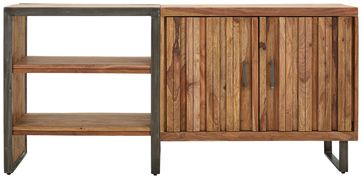 COMODĂ 156/75/40 cm  - culoare lemn sheesham/culoare natur, Modern, metal/lemn (156/75/40cm) - MID.YOU