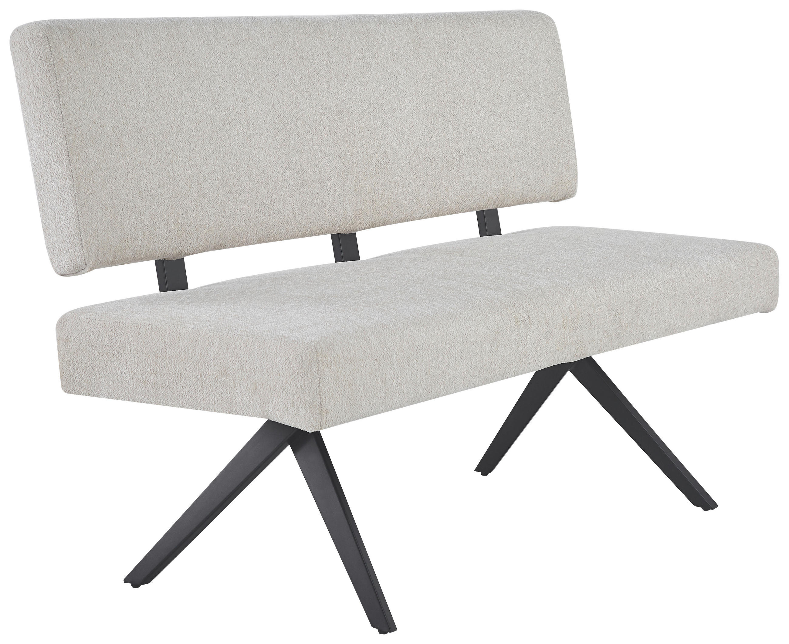 SITZBANK in Metall, Textil Beige - Beige/Schwarz, KONVENTIONELL, Textil/Metall (140/90/62cm) - MID.YOU