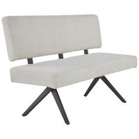 SITZBANK in Metall, Textil Beige  - Beige/Schwarz, KONVENTIONELL, Textil/Metall (140/90/62cm) - MID.YOU