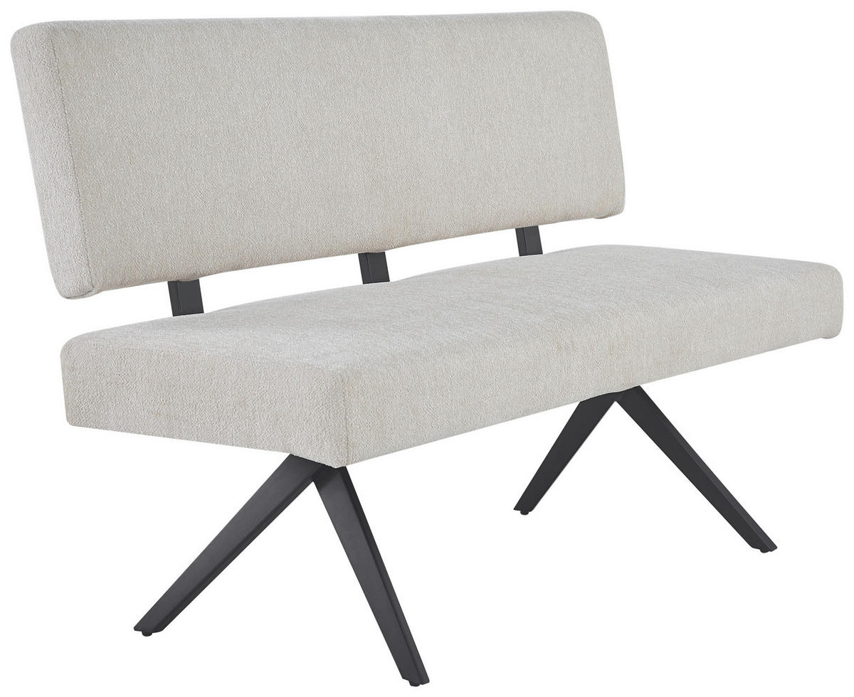 SITZBANK in Metall, Textil Beige  - Beige/Schwarz, KONVENTIONELL, Textil/Metall (140/90/62cm) - MID.YOU