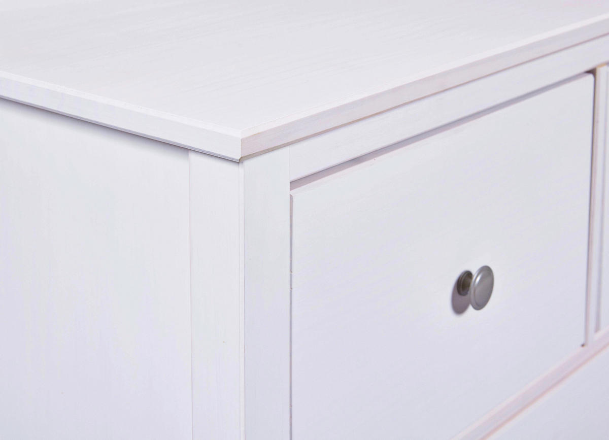 KOMODA, bela  - srebrne barve/bela, Design, kovina/les (160/96/40cm) - Livetastic