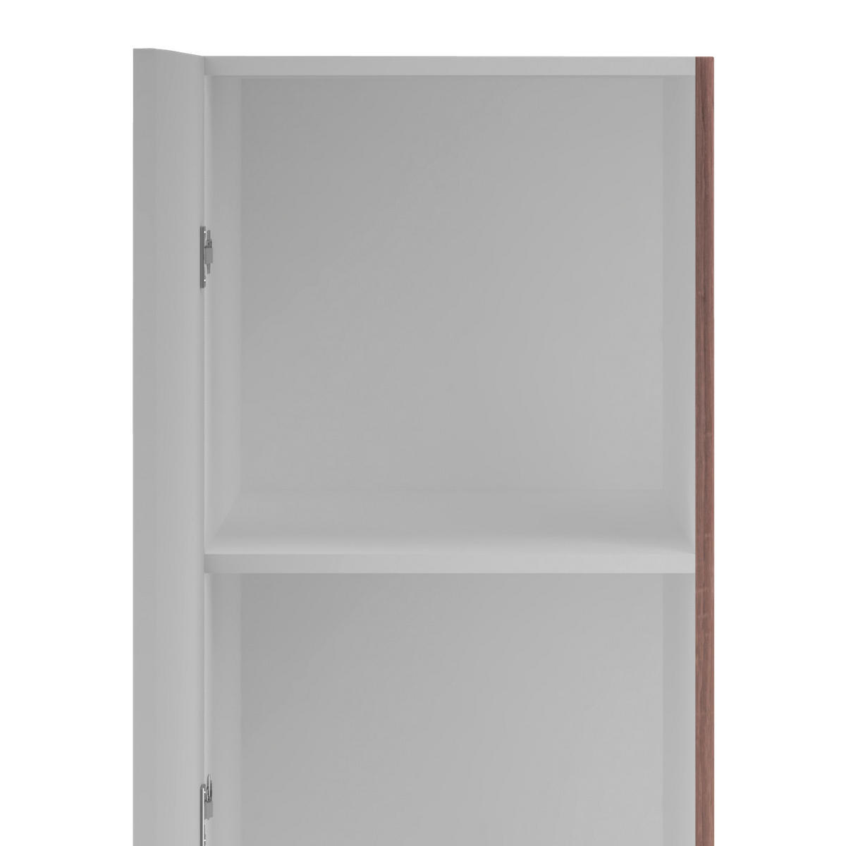 Geschirrschrank (200cm hoch) Weiß & Eichefarben