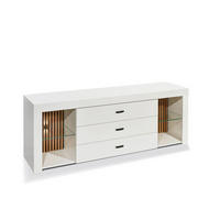 LOWBOARD  in 179/67/44 cm  - Eichefarben/Schwarz, Design, Glas/Holzwerkstoff (179/67/44cm) - MID.YOU