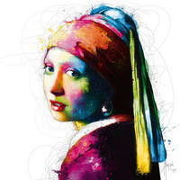 KUNSTDRUCK Frauen 30/30 cm  - Blau/Currygelb, Basics, Papier (30/30cm) - Monee