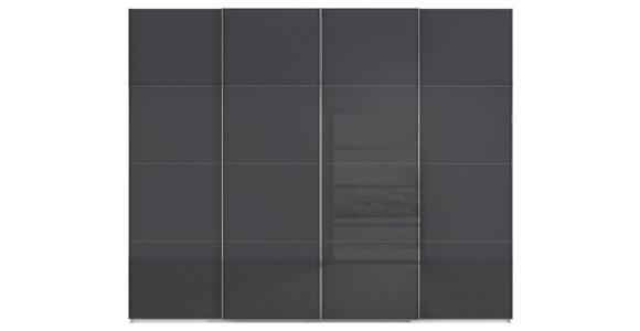 SCHWEBETÜRENSCHRANK 271/223/68 cm 4-türig Weiß, Schwarz - Chromfarben/Schwarz, Design, Glas/Holzwerkstoff (271/223/68cm) - Novel