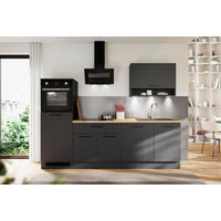 KÜCHENLEERBLOCK 260 cm   in Schwarz, Eiche Artisan  - Schwarz/Eiche Artisan, Design, Holzwerkstoff/Metall (260cm) - MID.YOU