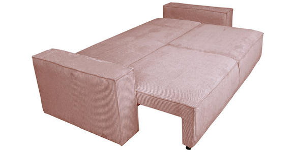 SCHLAFSOFA Cord Rosa - Schwarz/Rosa, KONVENTIONELL, Kunststoff/Textil (240/89/100cm) - Carryhome
