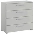 KOMMODE , 80/81/42 cm, 4 Schublade(n)  - Silberfarben/Hellgrau, Design, Holzwerkstoff/Kunststoff (80/81/42cm) - Novel