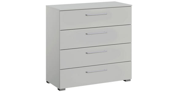 KOMMODE , 80/81/42 cm, 4 Schublade(n)  - Silberfarben/Hellgrau, Design, Holzwerkstoff/Kunststoff (80/81/42cm) - Novel