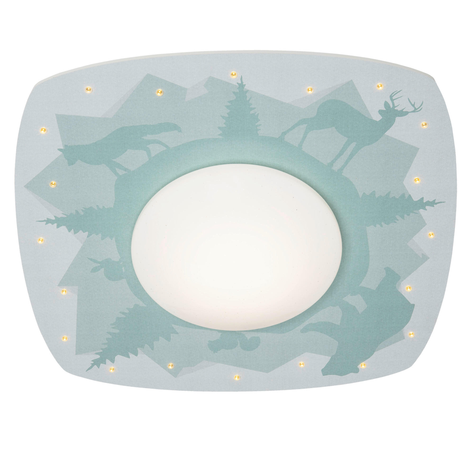 XXXLutz Kinderdeckenleuchte Scandi Wald Grün 48x12x75 cm