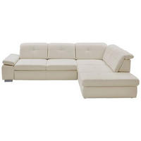 ECKSOFA in Echtleder Weiss  - Weiss, Basics, Leder/Metall (312/260cm) - Beldomo Premium