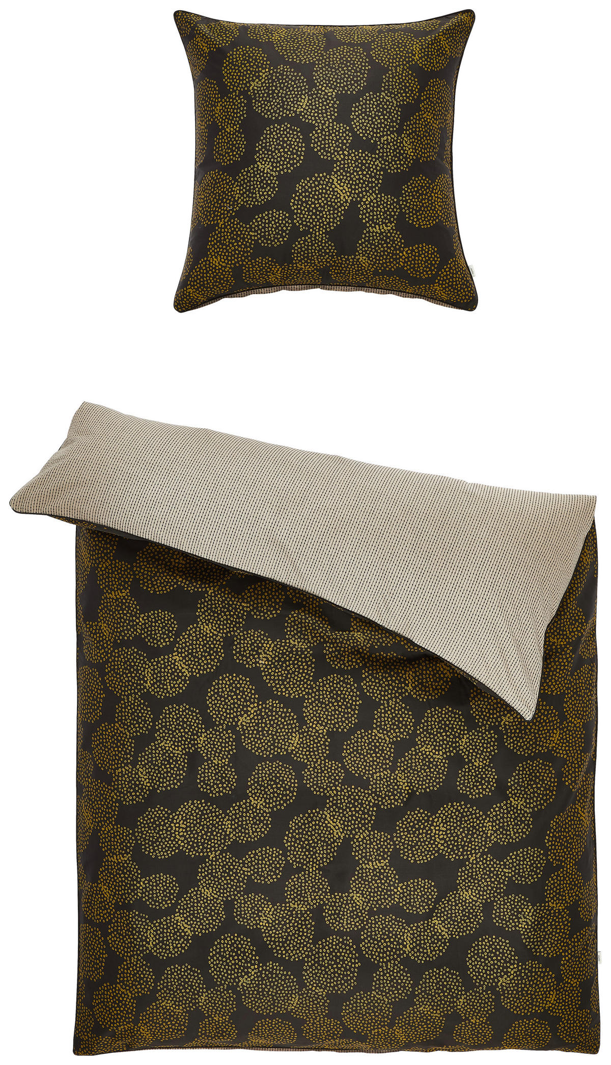 OBOJSTRANNÁ POSTEĽNÁ BIELIZEŇ, satén, čierna, zlatá, béžová, 135/200 cm - čierna/zlatá, Trend, textil (135/200cm) - Esprit