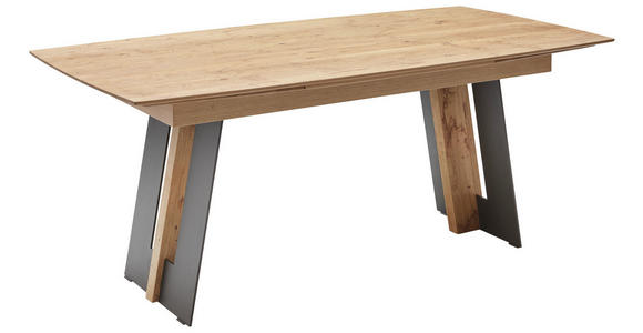 ESSTISCH in Holz, Metall 160(260)/95/77 cm - Eichefarben/Anthrazit, KONVENTIONELL, Holz/Metall (160(260)/95/77cm) - Valnatura