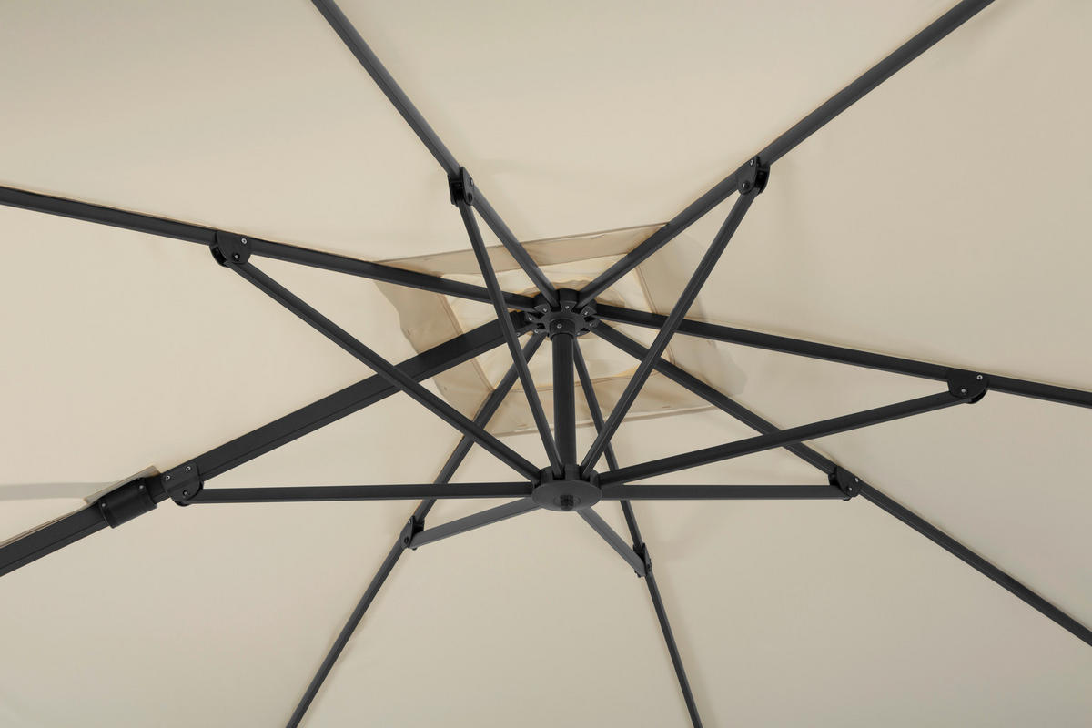 AMPELSCHIRM   - Anthrazit/Naturfarben, Basics, Textil/Metall (322/276/350x260cm) - Schneider