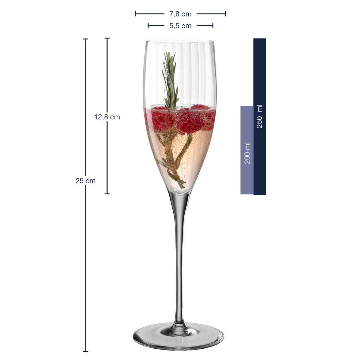 GLÄSERSET Poesia 6-teilig  - Grau, Trend, Glas (7,80/25,00/7,80cm) - Leonardo
