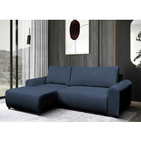 ECKSOFA Dunkelblau Struktur  - Schwarz/Dunkelblau, Design, Kunststoff/Textil (160/250cm) - MID.YOU