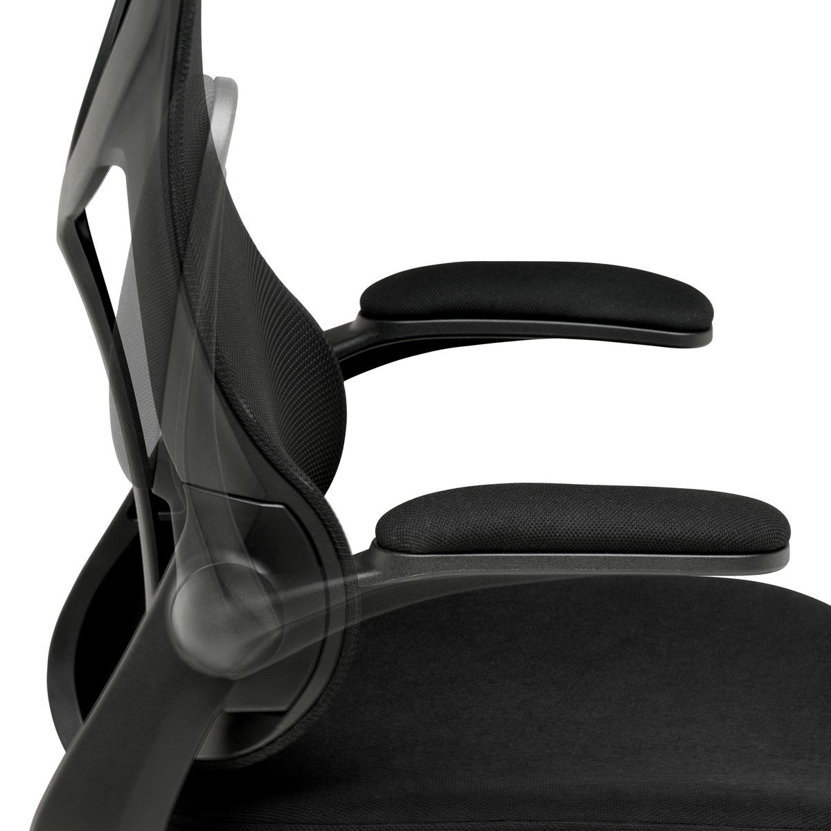 DREHSTUHL  in Netzbespannung Schwarz  - Schwarz, MODERN, Holz/Kunststoff (65/108/116/66cm) - MID.YOU