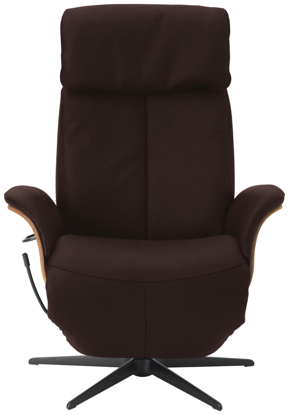 RELAXSESSEL in Leder Dunkelbraun  - Dunkelbraun/Nussbaumfarben, Design, Leder/Holz (78/104-113/84cm) - Welnova