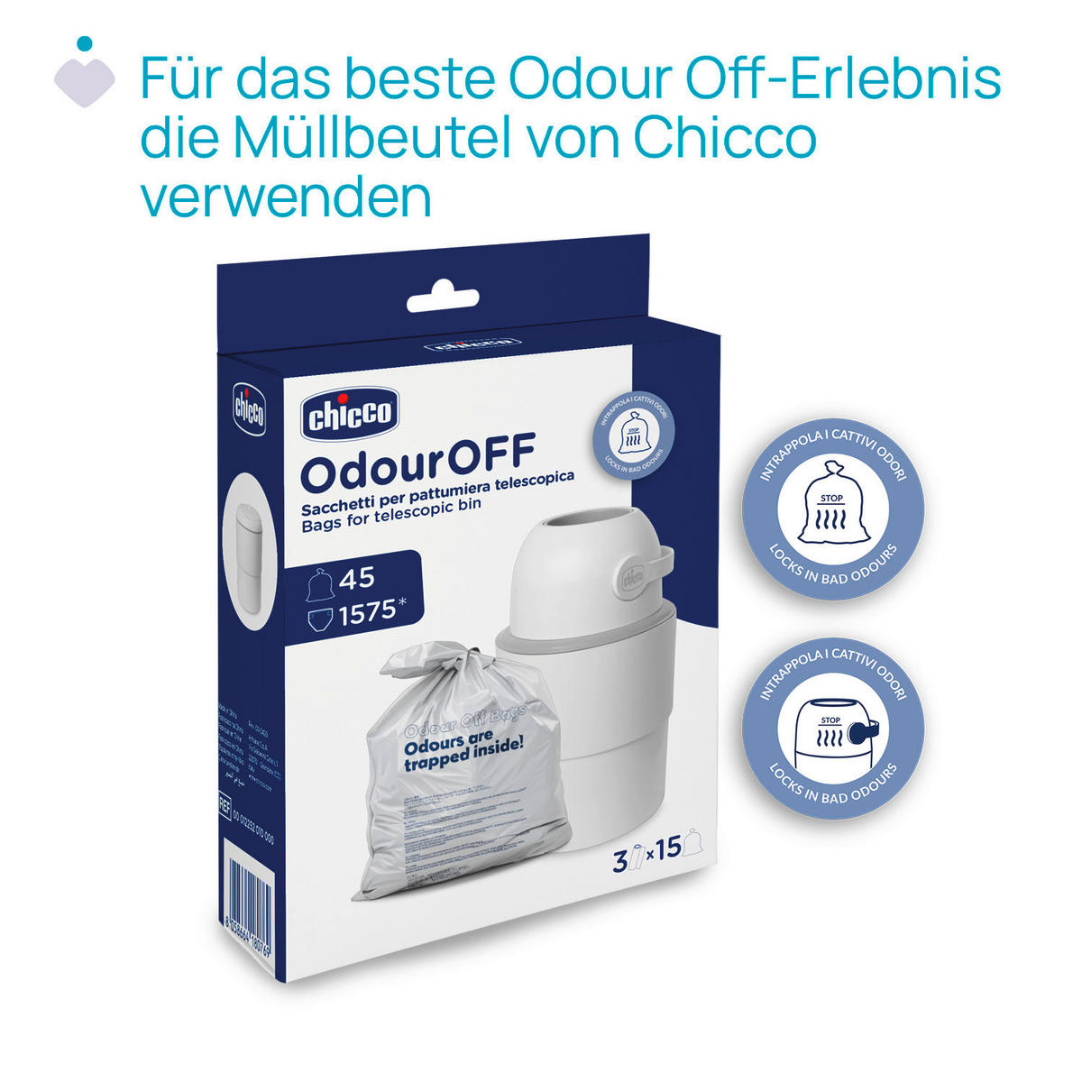 WINDELEIMER 28,5/48/28,5 cm  - Grün, Basics, Kunststoff (28,5/48/28,5cm) - Chicco